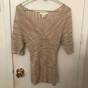 Gold v neck sweater